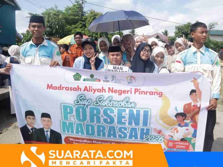 Meriahkan Pembukaan Porseni 2026 di Teppo, Kontingen MAN Pinrang Siap Meraih Prestasi
