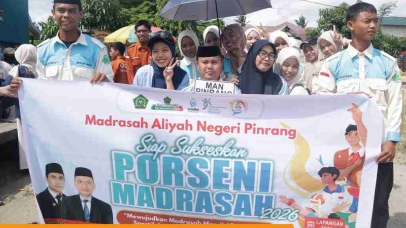Meriahkan Pembukaan Porseni 2026 di Teppo, Kontingen MAN Pinrang Siap Meraih Prestasi