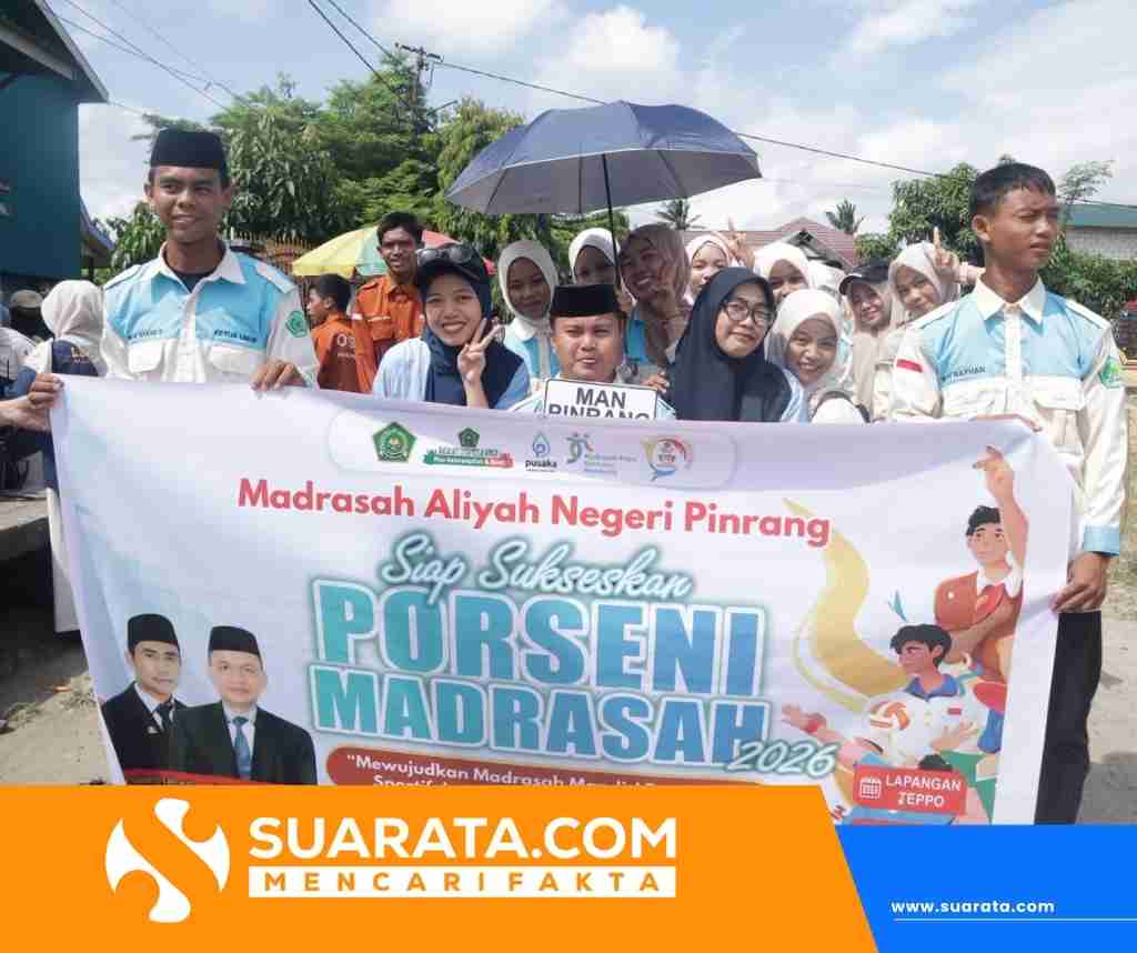 Meriahkan Pembukaan Porseni 2026 di Teppo, Kontingen MAN Pinrang Siap Meraih Prestasi