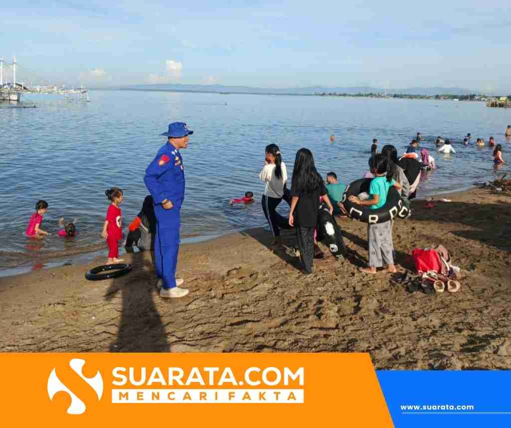 Sat Polairud Polres Polman Intensifkan Pengamanan dan Edukasi Keselamatan di Pantai Bahari