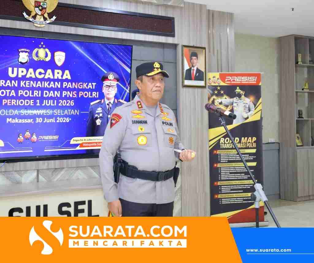 Kapolda Sulsel Pimpin Upacara Laporan Kenaikan Pangkat AKBP ke Kombes Pol Periode 1 Juli 2026