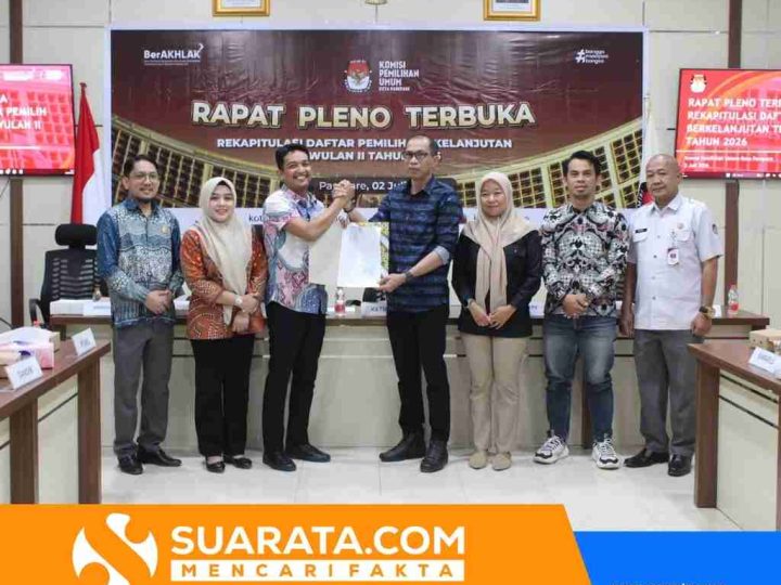 KPU Kota Parepare Tetapkan Rekapitulasi Daftar Pemilih Berkelanjutan Triwulan II Tahun 2026