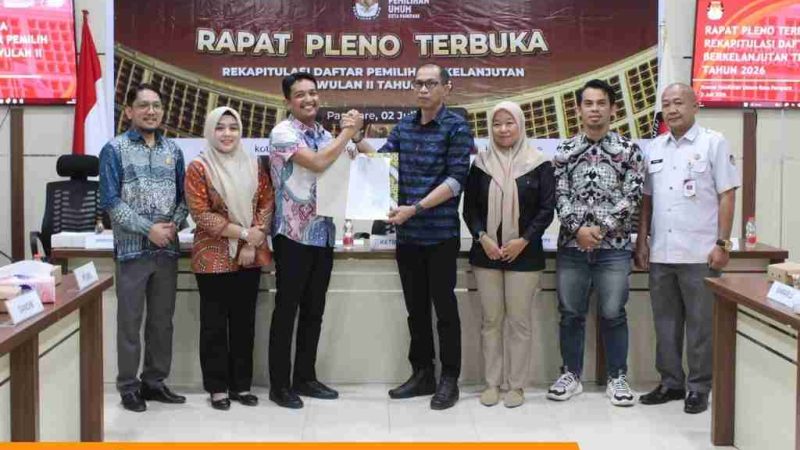 KPU Kota Parepare Tetapkan Rekapitulasi Daftar Pemilih Berkelanjutan Triwulan II Tahun 2026