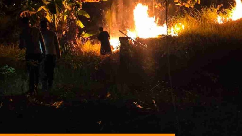 Kapolres Polman Pimpin Langsung Pemadaman Kebakaran Lahan di Pulau Battoa Polman