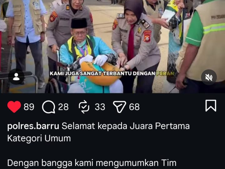 Digelar Polres Barru, Kemenhaj Barru Sabet Juara 1 Lomba Vidio HUT Bhayangkara ke 80