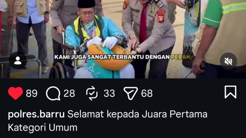 Digelar Polres Barru, Kemenhaj Barru Sabet Juara 1 Lomba Vidio HUT Bhayangkara ke 80