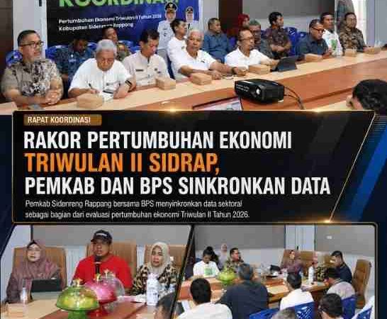 Rakor Pertumbuhan Ekonomi Triwulan II Sidrap, Pemkab dan BPS Sinkronkan Data