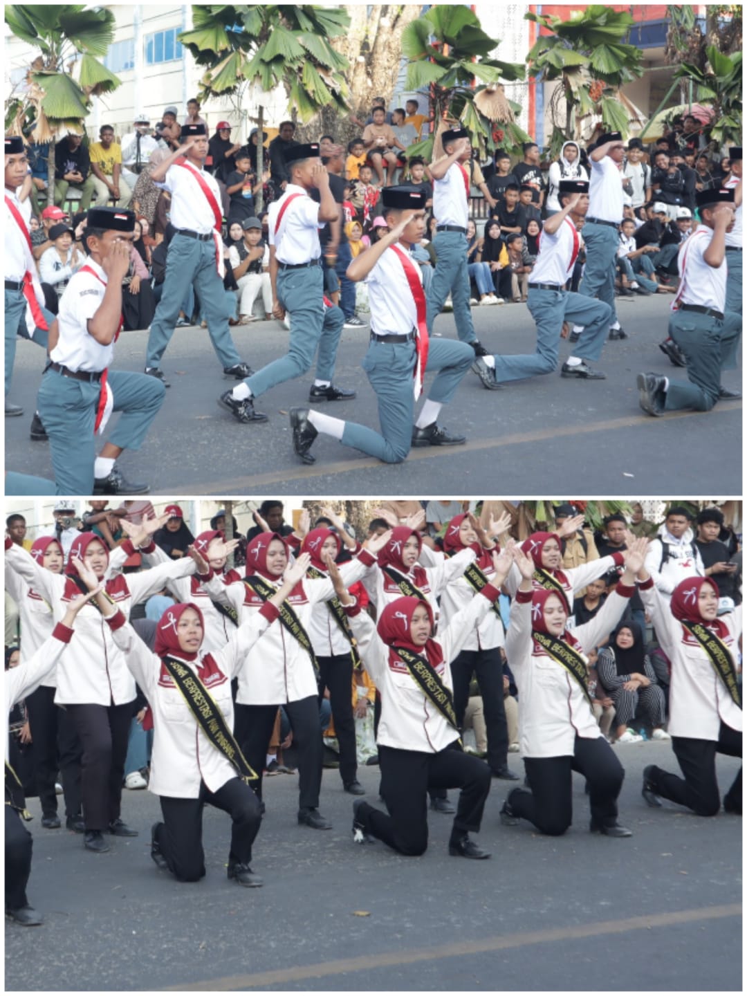 Latihan Berbuah Juara, MAN Pinrang Gemilang di Gerak Jalan HUT RI