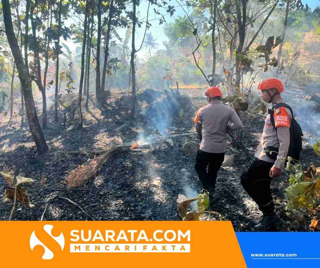Gerak Cepat Brimob, Kebakaran Lahan di Kampung Mandar Berhasil Dipadamkan
