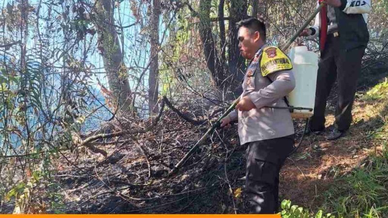Kebakaran Lahan di Anreapi Polman, Polisi dan Damkar Bergerak Cepat