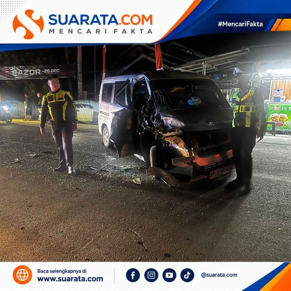 Hindari Kendaraan di Depan, Minibus Tabrak Truk di Polman
