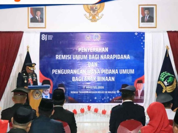 Wakapolres Majene Hadiri Penyerahan Remisi Umum bagi Warga Binaan di Rutan Kelas IIB Majene