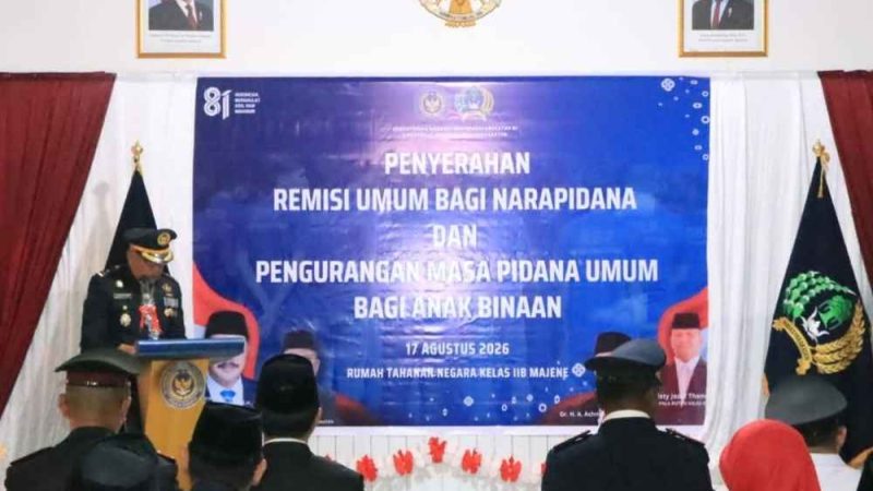 Wakapolres Majene Hadiri Penyerahan Remisi Umum bagi Warga Binaan di Rutan Kelas IIB Majene