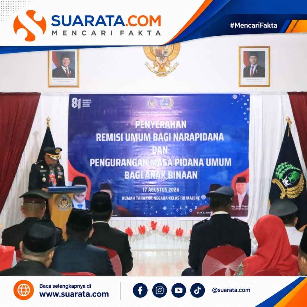 Wakapolres Majene Hadiri Penyerahan Remisi Umum bagi Warga Binaan di Rutan Kelas IIB Majene