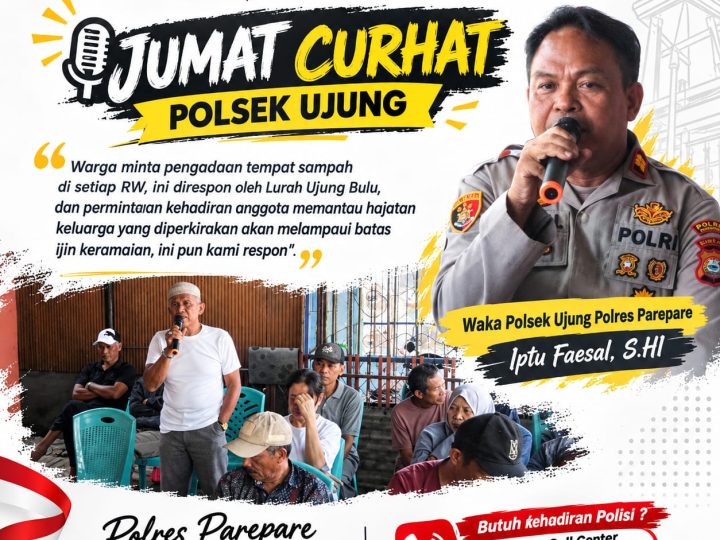 Jumat Curhat, Waka Polsek Ujung dan Lurah Ujung Bulu Bertemu Warga Samparaja, Pengadaan Tempat Sampah Jadi Permintaan