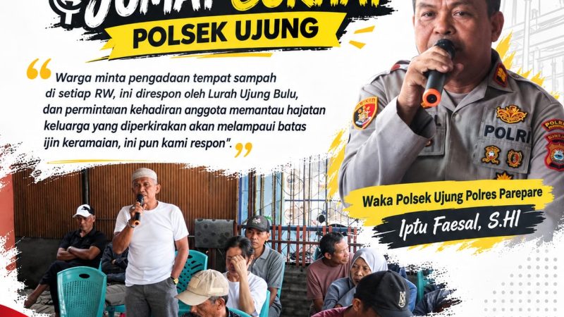 Jumat Curhat, Waka Polsek Ujung dan Lurah Ujung Bulu Bertemu Warga Samparaja, Pengadaan Tempat Sampah Jadi Permintaan
