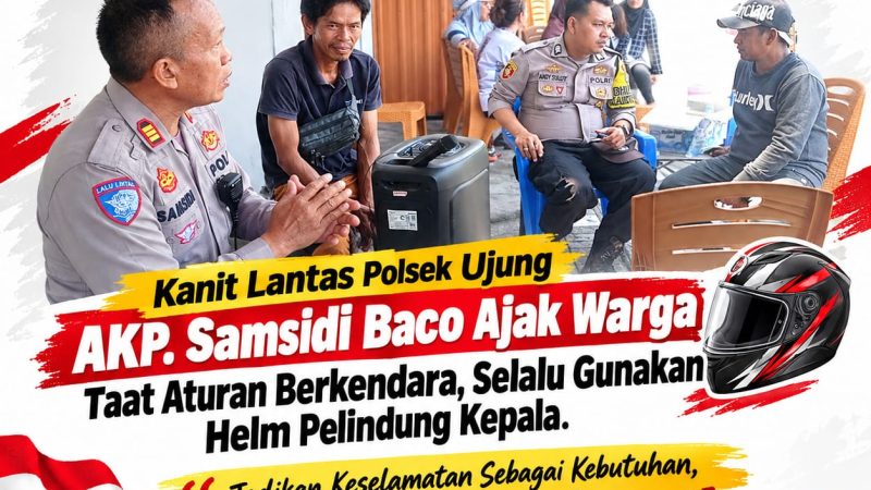 Kanit Lantas Polsek Ujung Ajak Warga Taat Aturan Berkendara, Selalu Gunakan Helm Pelindung Kepala