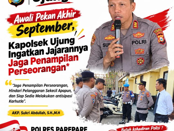 Awali Pekan Akhir September, Kapolsek Ujung Ingatkan Jajarannya Jaga Penampilan Perseorangan