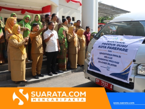 Dukung Percepatan Penurunan Stunting, Tasming Hamid Hadiri Pelepasan Bantuan Susu KemenPPPA oleh Gubernur Sulsel