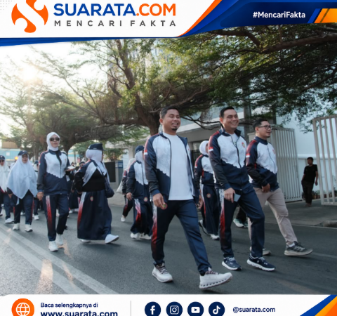 Tasming Hamid Pimpin Rombongan Pemkot Parepare Meriahkan Jalan Sehat HUT ke-357 Sulsel