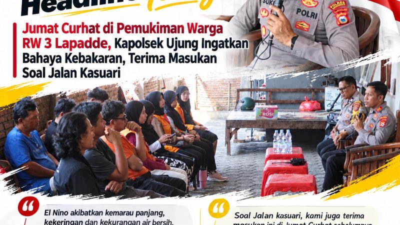 Jumat Curhat di RW 3 Lapadde, Kapolsek Ujung Kembali Terima Masukan Soal Jalan Kasuari