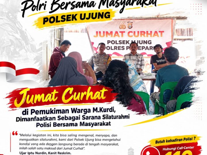 Jumat Curhat Polsek Ujung di Pemukiman Warga M.Kurdi, Dimanfaatkan Sebagai Sarana Silaturahmi Polisi Bersama Masyarakat