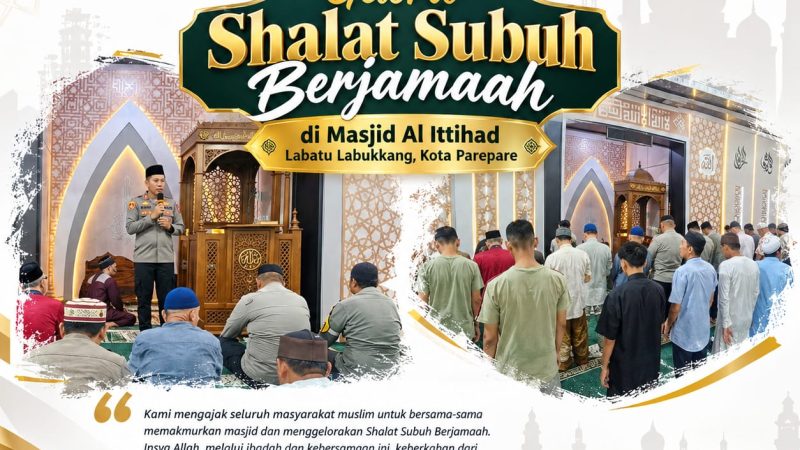Gelora Shalat Subuh Berjamaah di Masjid Al-Ittihad Labatu Labukkang, Kapolsek Ujung Sampaikan Pesan Kamtibmas