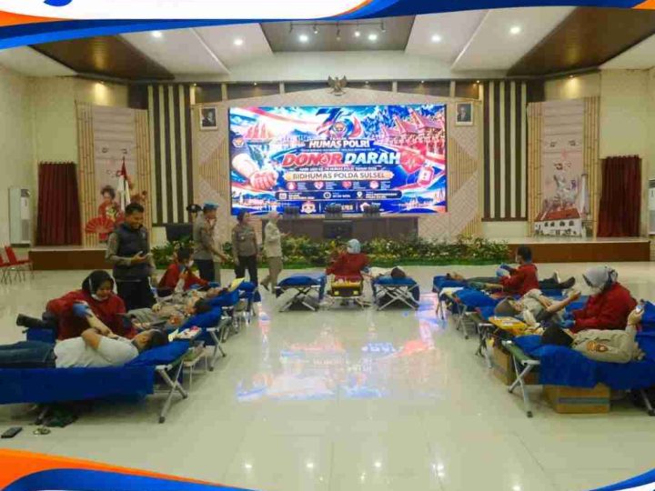 Bidhumas Polda Sulsel Kumpulkan 1.094 Kantong Darah dalam Peringatan Hari Jadi Humas Polri