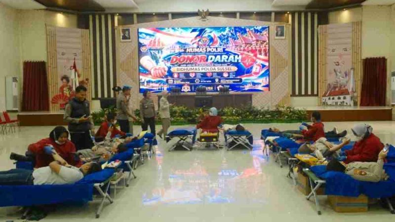 Bidhumas Polda Sulsel Kumpulkan 1.094 Kantong Darah dalam Peringatan Hari Jadi Humas Polri