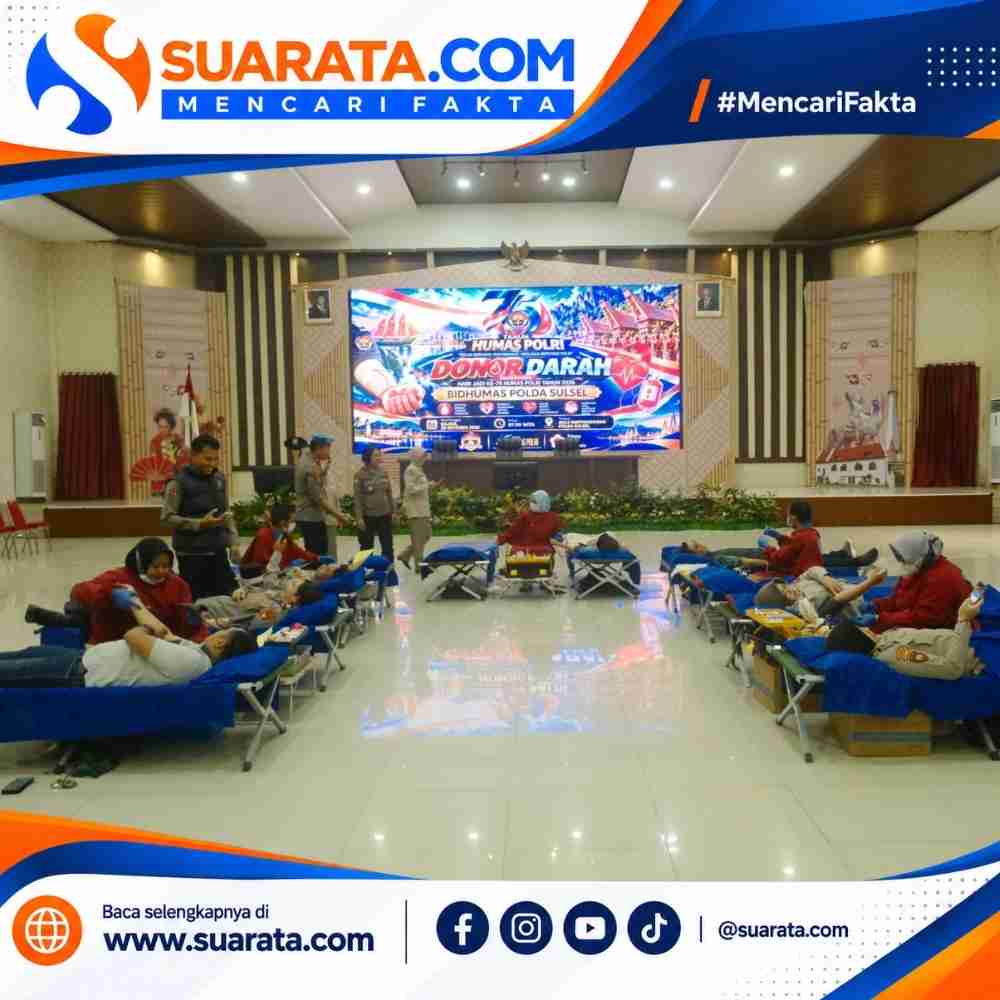 Bidhumas Polda Sulsel Kumpulkan 1.094 Kantong Darah dalam Peringatan Hari Jadi Humas Polri